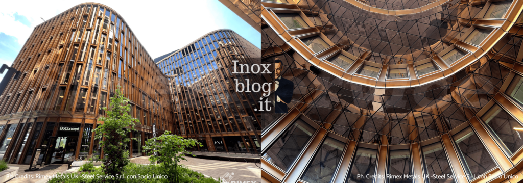 facciata continua inox colorato