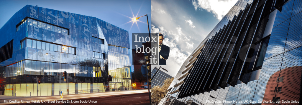 facciata continua inox colorato